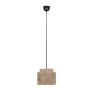 Japandi függőlámpa fekete barna kötéllel 31cm - Smilla