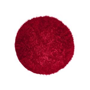 Kerek Szőnyeg Hosszú Bolyhos Szőnyeggel Red Átmérő 70 Cm