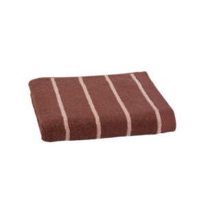 Könnyű Csíkos Mintás Frottírtörülköző 500G/M2 Piros/Fehér Törölköző 50X100 Cm
