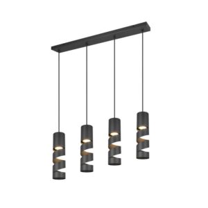 Moderne hanglamp zwart 4-lichts - Stream