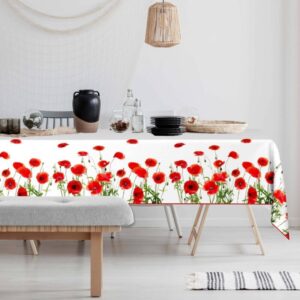 Viaszolt Terítő Mákos Mintával Piros Átmérő 140 Cm