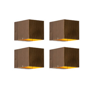 4 db-os készlet intelligens fali lámpa sötét bronz 8 cm