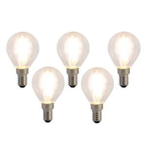 5 darabos E14 LED Filament izzókészlet P45 4W 470 lm 2700K