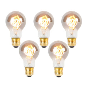 5 darabos E27 LED spirál izzó készlet A60 füst 4W 120 lm 1800K