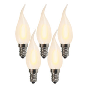 5 db E14-es LED matt gyertyalámpa BXS35 1W 100 lumen 2200K