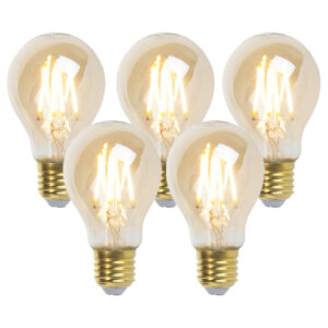 5 db-os készlet E27 szabályozható LED izzó Goldline 5W 380lm 2200K