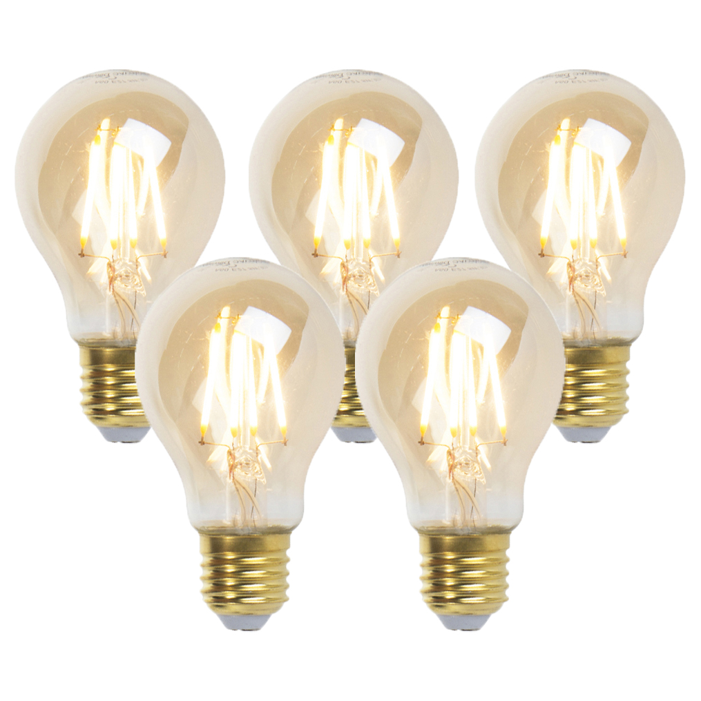5 Db-Os Készlet E27 Szabályozható Led Izzó Goldline 5W 380Lm 2200K