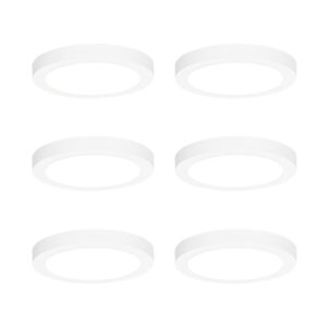 6 darabos süllyesztett vagy felületre szerelhető spotlámpa szett fehér 18 cm LED-del