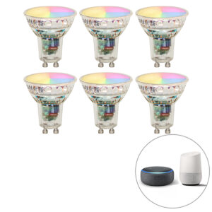 6 db-os készlet okos GU10 LED izzók RBGW 4.5W 350lm 2700K