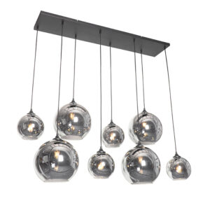 Art Deco lógólámpa fekete füstüveggel 8-lámpás - Sandra
