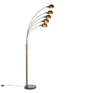 Design állólámpa sötét bronz arannyal 5 lámpás - Sixties Marmo
