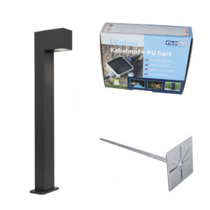 Ipari kültéri állólámpa sötétszürke 65 cm IP44 - Baleno