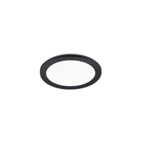 Kerek mennyezeti lámpa fekete 26 cm LED-del