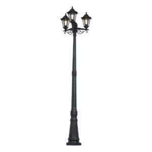 Klasszikus fekete kültéri oszlop 217 cm IP44 - New Haven Hammered