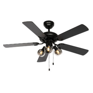 Mennyezeti ventilátor fekete fa mintával 107