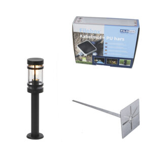 Modern kültéri lámpa fekete 50 cm IP44 - Gleam
