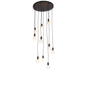 Modern lógólámpa fekete 60 cm 10-lámpás - Facil