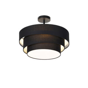Modern mennyezeti lámpa fekete 45 cm 3-lámpás - Drum Trio