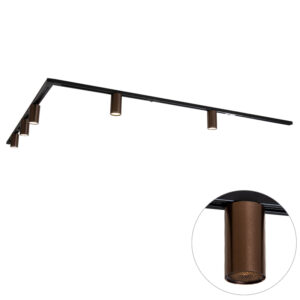Modern sínrendszer 5 sötét bronz spotlámpával