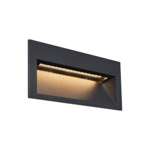 Modern Süllyesztett Fali Lámpa Fekete 16cm LED-del IP65 - Mert