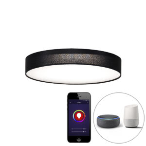 Okos mennyezeti lámpa fekete 40 cm beépített RGB LED-del - Taiko