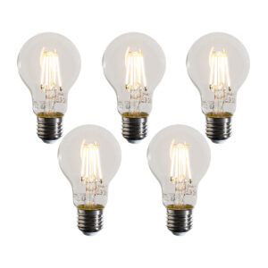 Set van 5 E27 dimbare LED lampen A60 helder 4W 470 lm 2700K