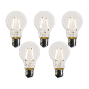 Set van 5 E27 LED lampen A60 helder 3W 320 lm 2700K