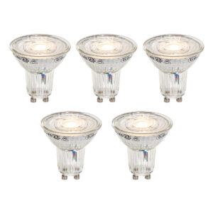 Set van 5 GU10 50mm dimbaar in Kelvin LED lampen helder 4.9W 400 lm 2200-3000K