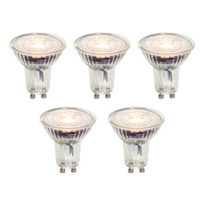 Set van 5 GU10 50mm dimbare LED lampen helder 4.9W 430 lm 2700K