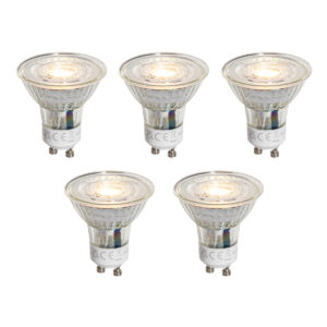 Set van 5 GU10 50mm dimbare LED lampen helder 4.9W 500 lm 2700K