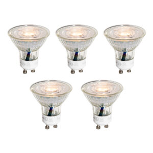 Set van 5 GU10 50mm LED lampen helder 3W 200 lm 2200K