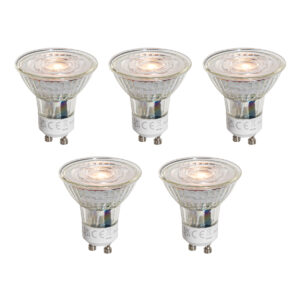 Set van 5 GU10 50mm LED lampen helder 4.5W 360 lm 2700K