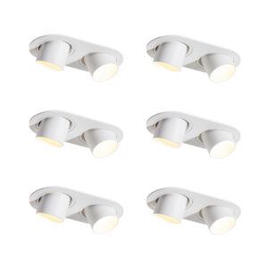 Set van 6 inbouwspots wit GU10 35mm kantelbaar 2-lichts - Installa