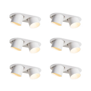 Set van 6 inbouwspots wit GU10 70mm kantelbaar 2-lichts - Installa