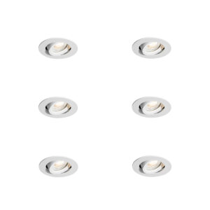 Set van 6 inbouwspots wit kantelbaar 6