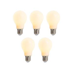 5 Db-Os Készlet E27-Es Fényerőszabályozható Led Izzó A60 Matt 5W 380Lm – Luedd