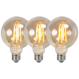 3 Db-Os Készlet E27 Szabályozható Led Izzó G95 Füstös 5W 380Lm 2200K – Luedd