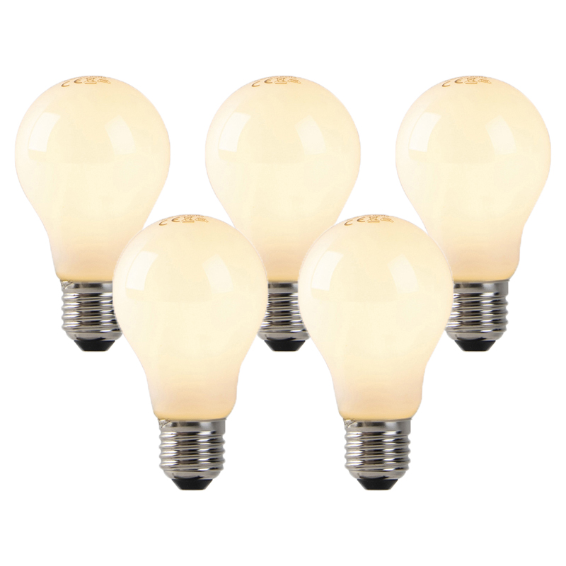 5 Db-Os Készlet E27 Led Lángszál Izzó Opál Üveggel 3W 250Lm 2200K – Luedd