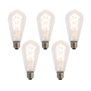 5 Darabos E27 Led Spirál Filament Izzókészlet St64 5W 400 Lm 2200K – Luedd