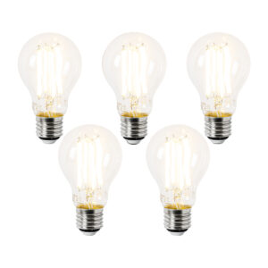 5 Db E27 Led Izzó Szett A60 Átlátszó 3