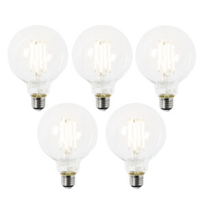 5 Db E27 Led Izzó Szett G95 Átlátszó 2