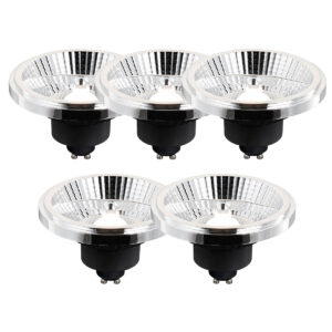 5 Darabos Gu10 3 Lépésben Dimmelhető Kelvin Led Lámpa Készlet Ar111 10W 800 Lm 2700 - 3700K – Luedd