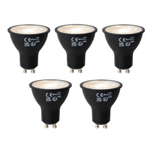 5 Darabos Gu10 Dimmelhető Led Izzókészlet Fekete 6W 450 Lm 3000K – Luedd
