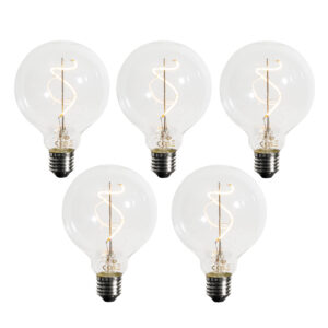 5 Db E27 Dimmelhető Led Spirál Izzószál G95 4W 270Lm 2200K – Luedd