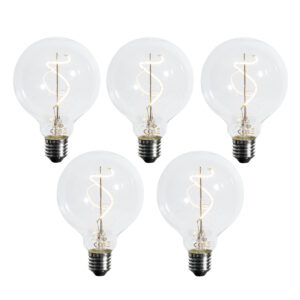 5 Db E27 Dimmelhető Led Spirál Izzószál G95 4W 270Lm 2700K – Luedd