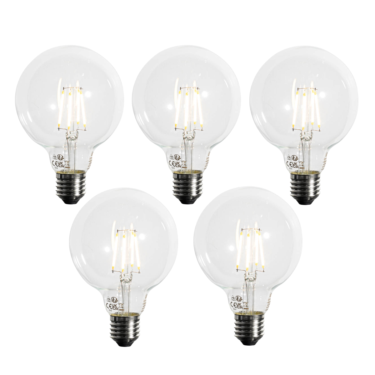 5 Db E27 Dimmelhető Led Izzó G95 5W 450Lm 3000K – Luedd