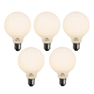 5 Db E27 Dimmelhető Led Izzó Opál G95 5W 450Lm 2700K – Luedd