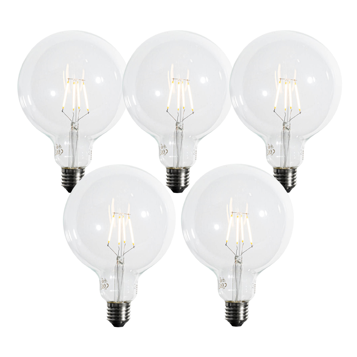 5 Darabos E27 3 Lépésben Dimmelhető Led Spirál Filament Izzókészlet G125 4W 450 Lm 2700K – Luedd