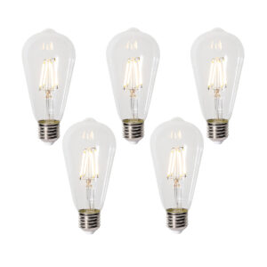 5 Darabos E27 Dimmelhető Led Izzókészlet St64 Átlátszó 5W 600 Lm 2700K – Luedd