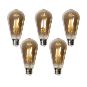 5 Darabos E27-Es Dimmelhető Led Izzókészlet St64 Füstüveggel 5W 450 Lm 2700K – Luedd